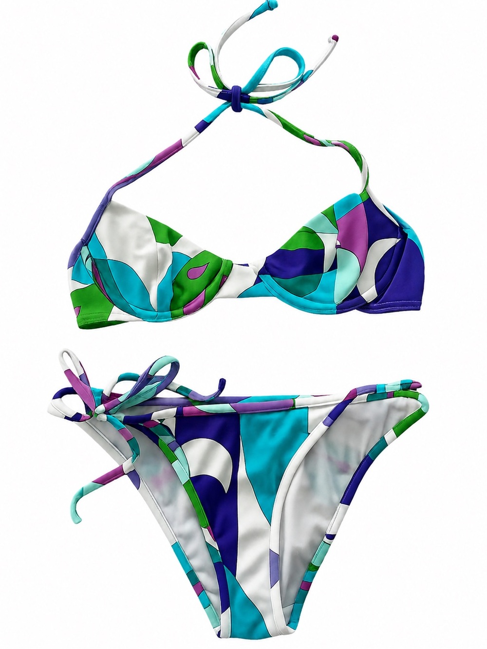 Authentic Emilio Pucci 2 piece multicolor bikini